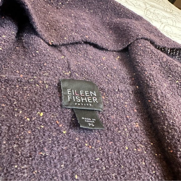 Eileen Fisher boucle hooded long cardigan - Picture 2 of 8
